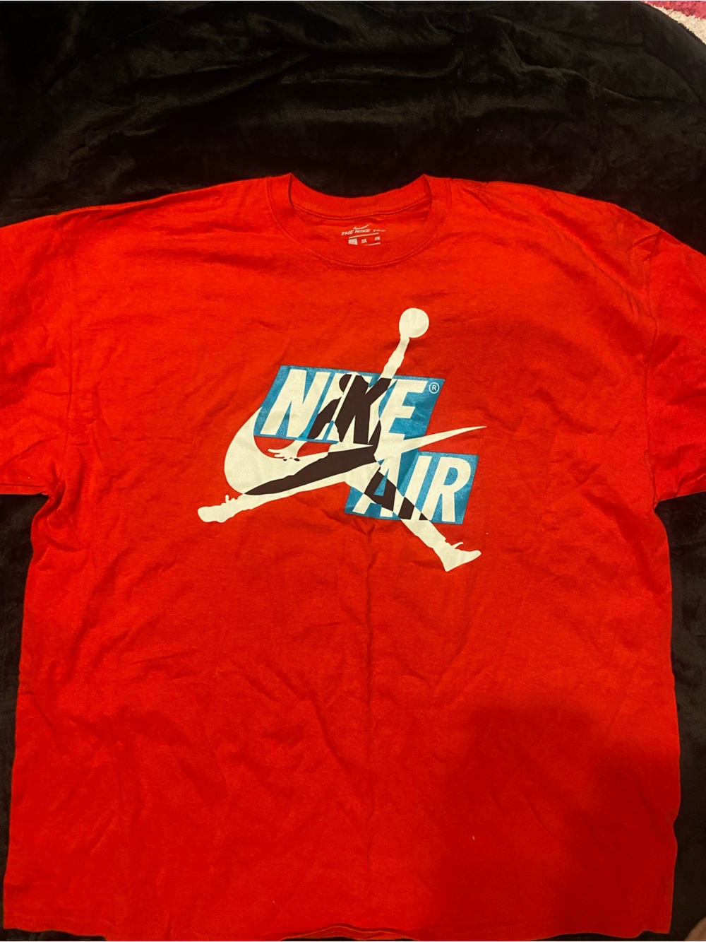 Nike Red Tee with White & Blue Jumpman Graphic